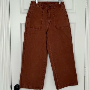 Wide legged orange pants